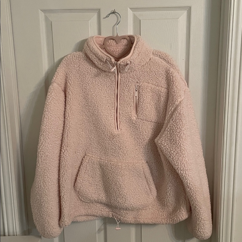 🐻‍❄️🩰 Baby Pink Sherpa Pullover XL - Picture 2 of 8